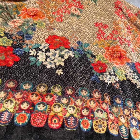 Johnny Was Pete & Greta Matryoshka Sherpa Jacket Small O/S Russian Nesting Dolls - Picture 11 of 14